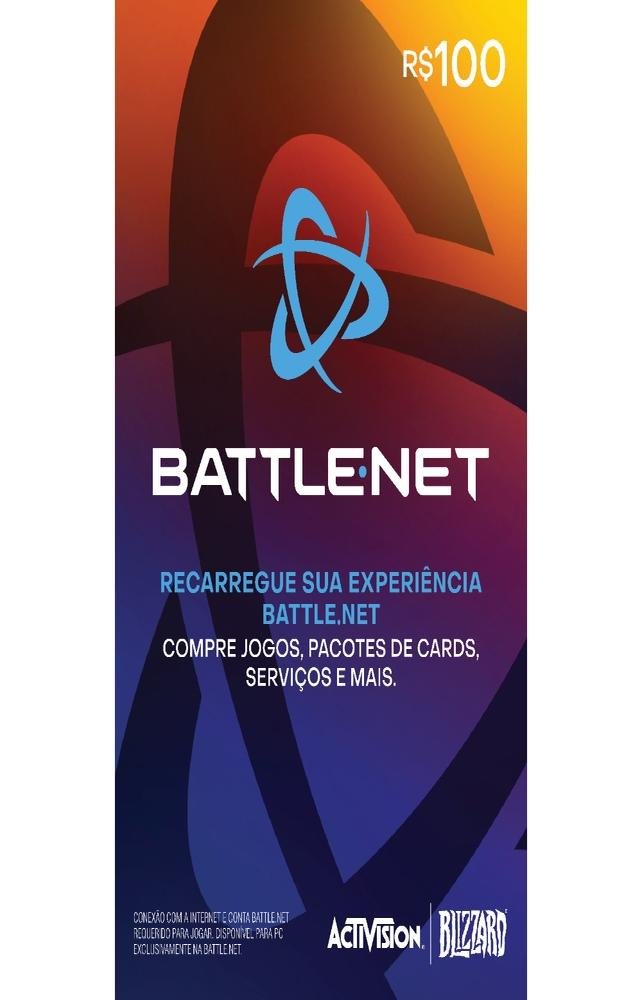 Cartão-presente Battle.Net R$ 100 [Exclusivo Brasil]