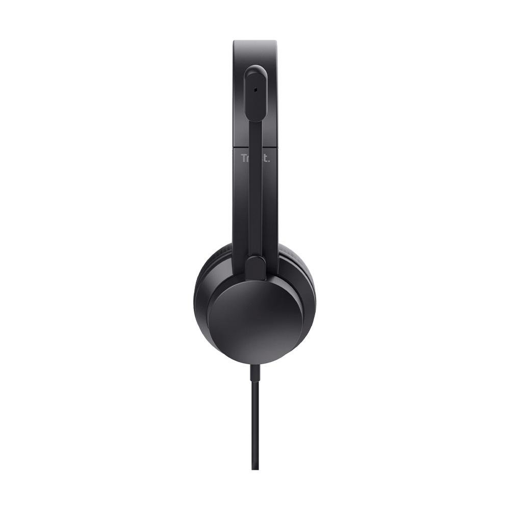 Imagem 4 de 5 do produto Headset Trust Ayda, Microfone Rebatível, Design Leve, Para PC, Conexão 3.5mm, Preto - 25087