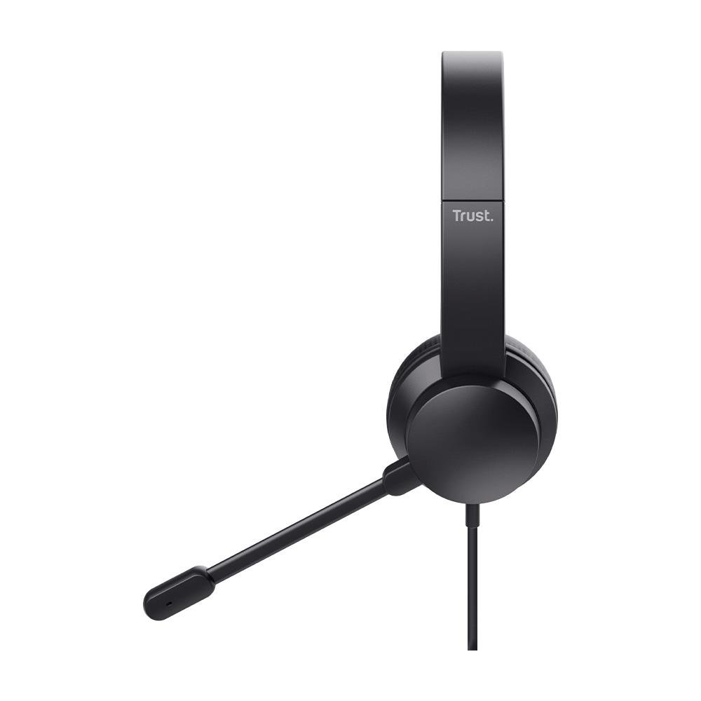 Imagem 5 de 5 do produto Headset Trust Ayda, Microfone Rebatível, Design Leve, Para PC, Conexão 3.5mm, Preto - 25087