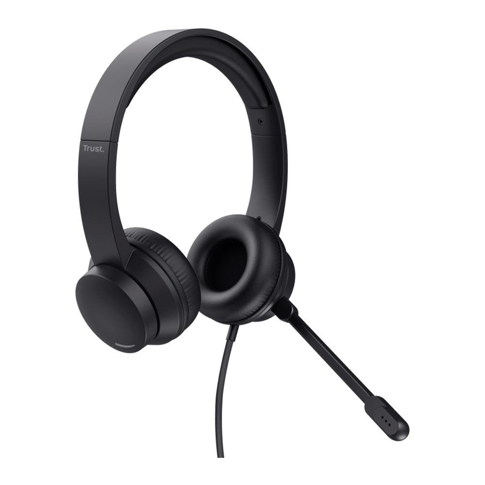 Headset Trust Ayda, Microfone Rebatível, Design Leve, Para PC, Conexão USB, Preto - 25088 Headset Trust Ayda, Microfone Rebatível, Design Leve, Para PC, Conexão USB, Preto - 25088