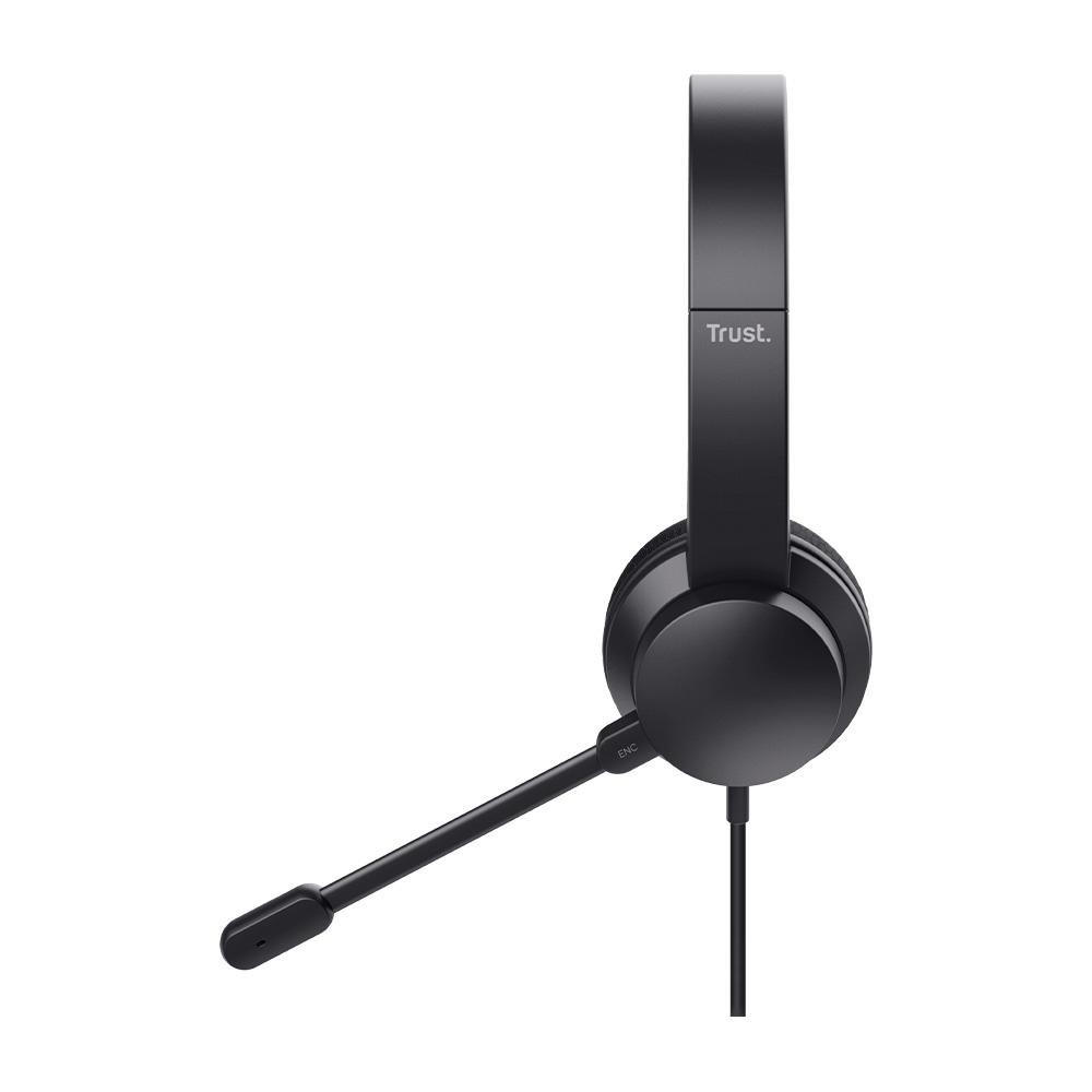 Imagem 5 de 5 do produto Headset Trust Ayda, Microfone com Cancelamento de Ruído, Para PC, Conexão USB, Preto - 25089