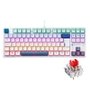 Teclado Mecânico Gamer Machenike K500B-B87 RGB, Switch RED, Layout 80%, Usb-C, Abnt2, Branco E Azul - REF JJ02GZ009