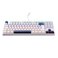 Teclado Mecânico Gamer Machenike K500B-B87 RGB, Switch RED, Layout 80%, Usb-C, Abnt2, Branco E Azul - REF JJ02GZ009