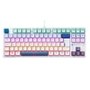 Teclado Mecânico Gamer Machenike K500B-B87 RGB, Switch RED, Layout 80%, Usb-C, Abnt2, Branco E Azul - REF JJ02GZ009