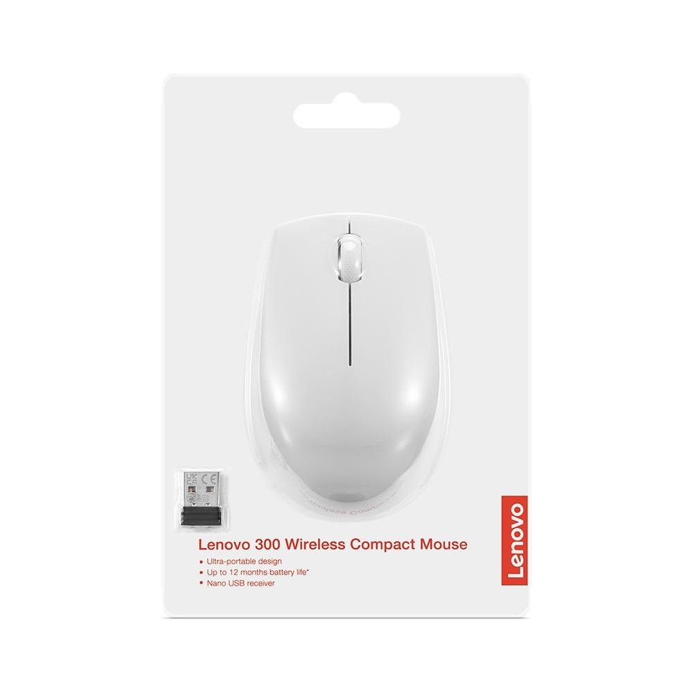 Mouse Sem fio Lenovo 300, Wireless, Ambidestro, Branco - GY51L15677 - view 8