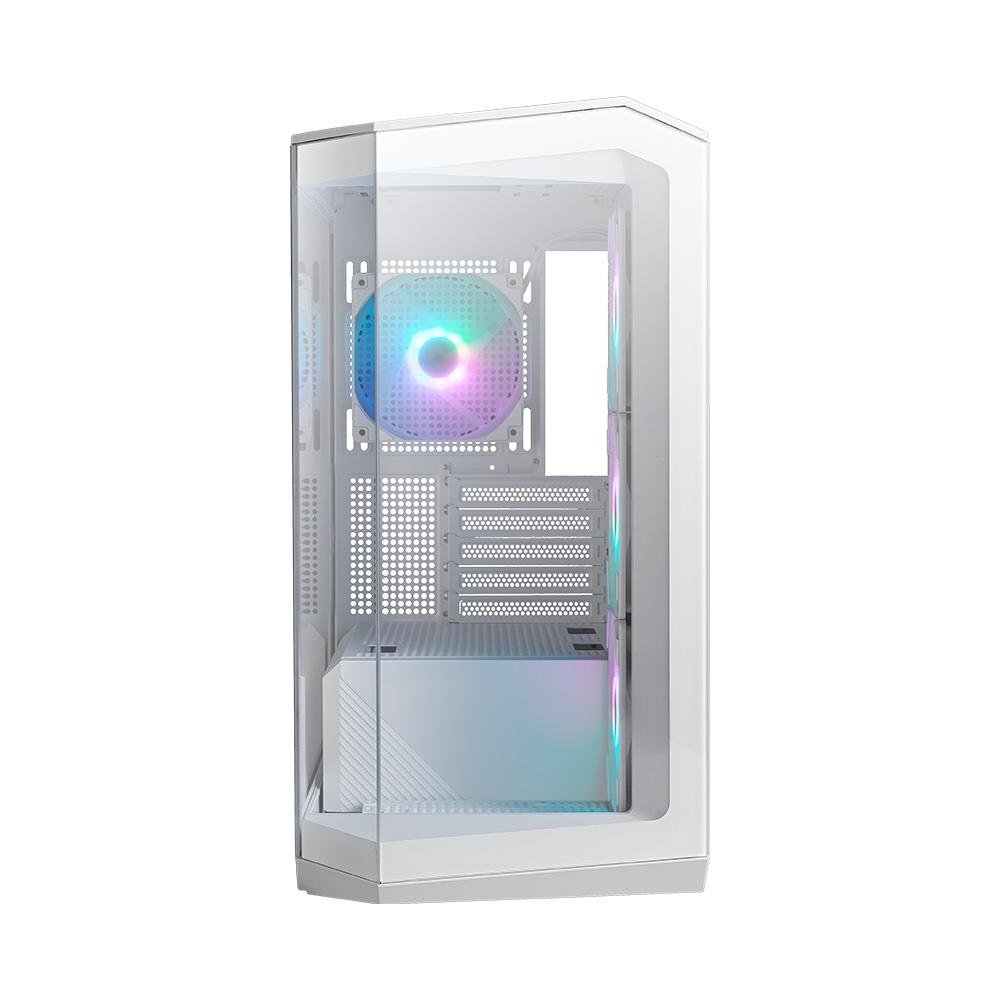 Gabinete Gamer ( Balão.info) Pano M100R PZ White, Mini Tower, Lateral em Vidro, 4x FANs ARGB, M-ATX, Branco - 306-7G24W21-809 - view 6