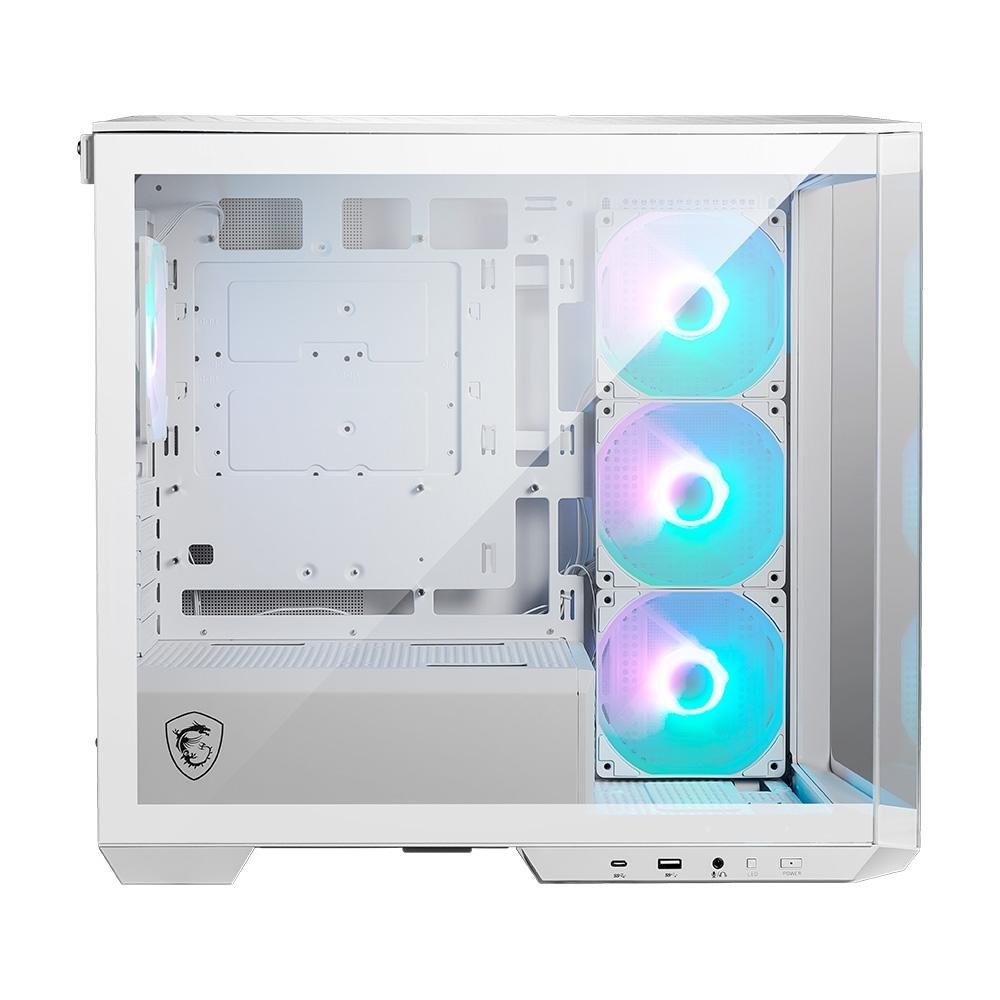 Imagem 5 de 11 do produto Gabinete Gamer MSI MAG Pano M100R PZ White, Mini Tower, Lateral em Vidro, 4x FANs ARGB, M-ATX, Branco - 306-7G24W21-809