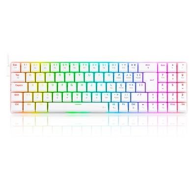 Teclado Mecânico Gamer Redragon Ashe, RGB, Switch Blue, Branco - K626-KB-W (PT-BLUE)