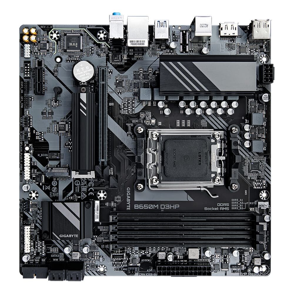 Placa-Mãe Gigabyte B650M D3HP, AMD AM5, Micro ATX, DDR5, Preto - B650M D3HP - view 3