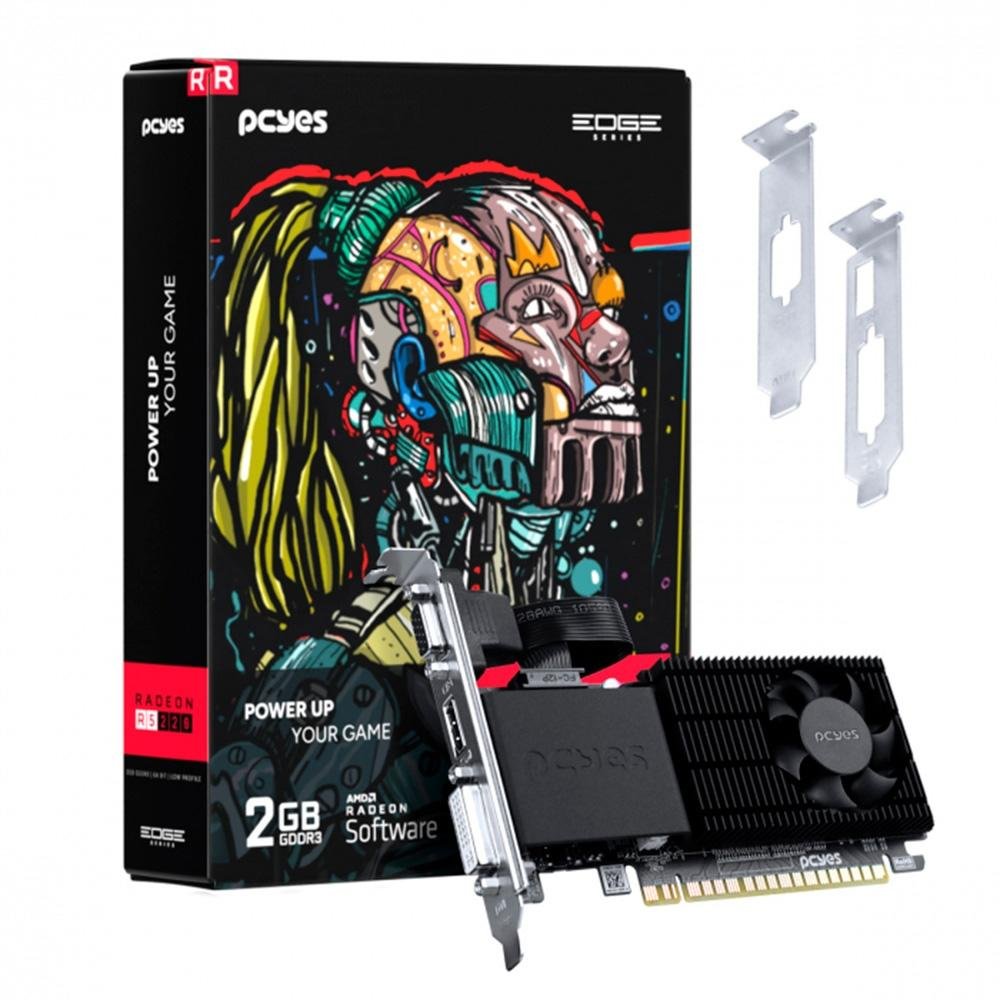 Placa de Vídeo R5 220 PCYes Projeto Edge Low Profile, AMD Radeon 2GB, DDR3 - PPER5DR3LPBR Placa de Vídeo R5 220 PCYes Projeto Edge Low Profile, AMD Radeon 2GB, DDR3 - PPER5DR3LPBR