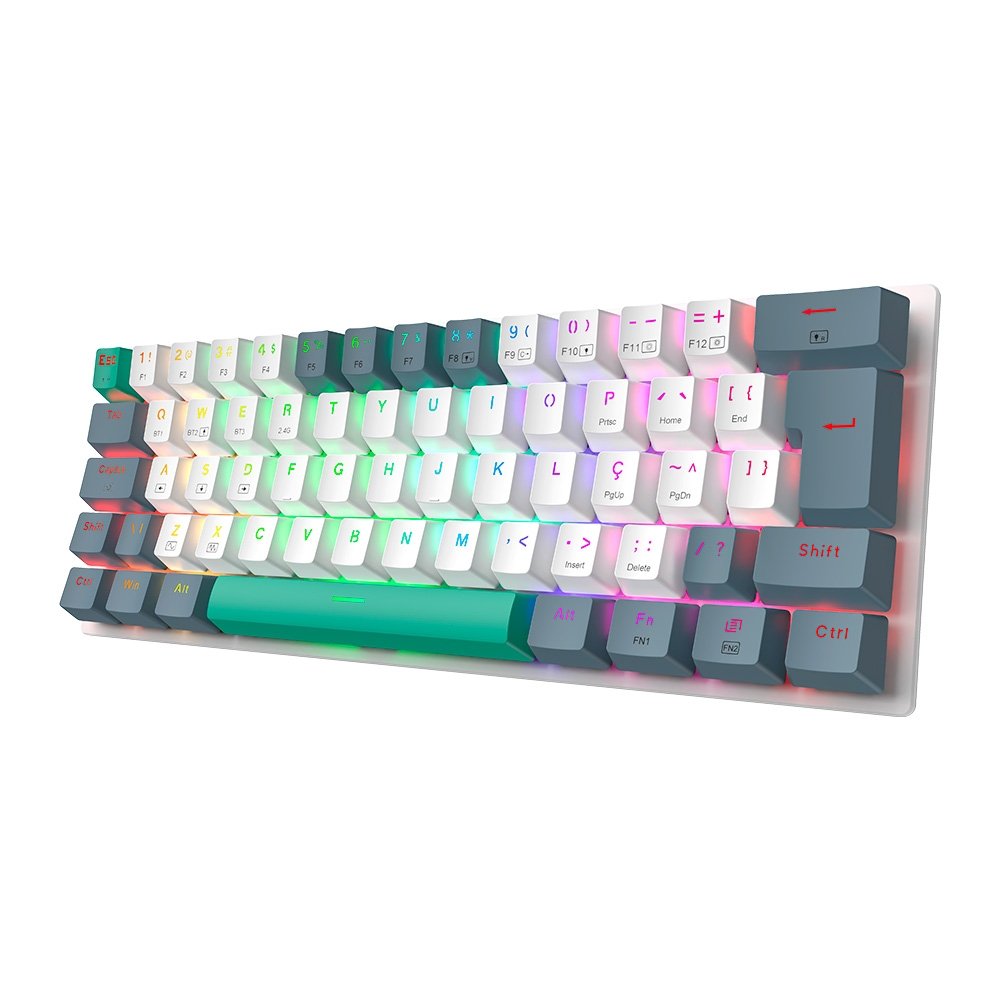 Teclado Mecânico Gamer Machenike K500-B61, Switch Huano Brown, ABNT, Branco - K500-B61BBR - view 2