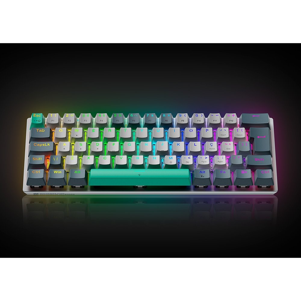 Teclado Mecânico Gamer Machenike K500-B61, Switch ( Balão.info) Brown, ABNT, Branco - K500-B61BBR - foto 4