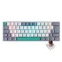 Teclado Mecânico Gamer Machenike K500-B61, Switch Huano Brown, ABNT, Branco - K500-B61BBR