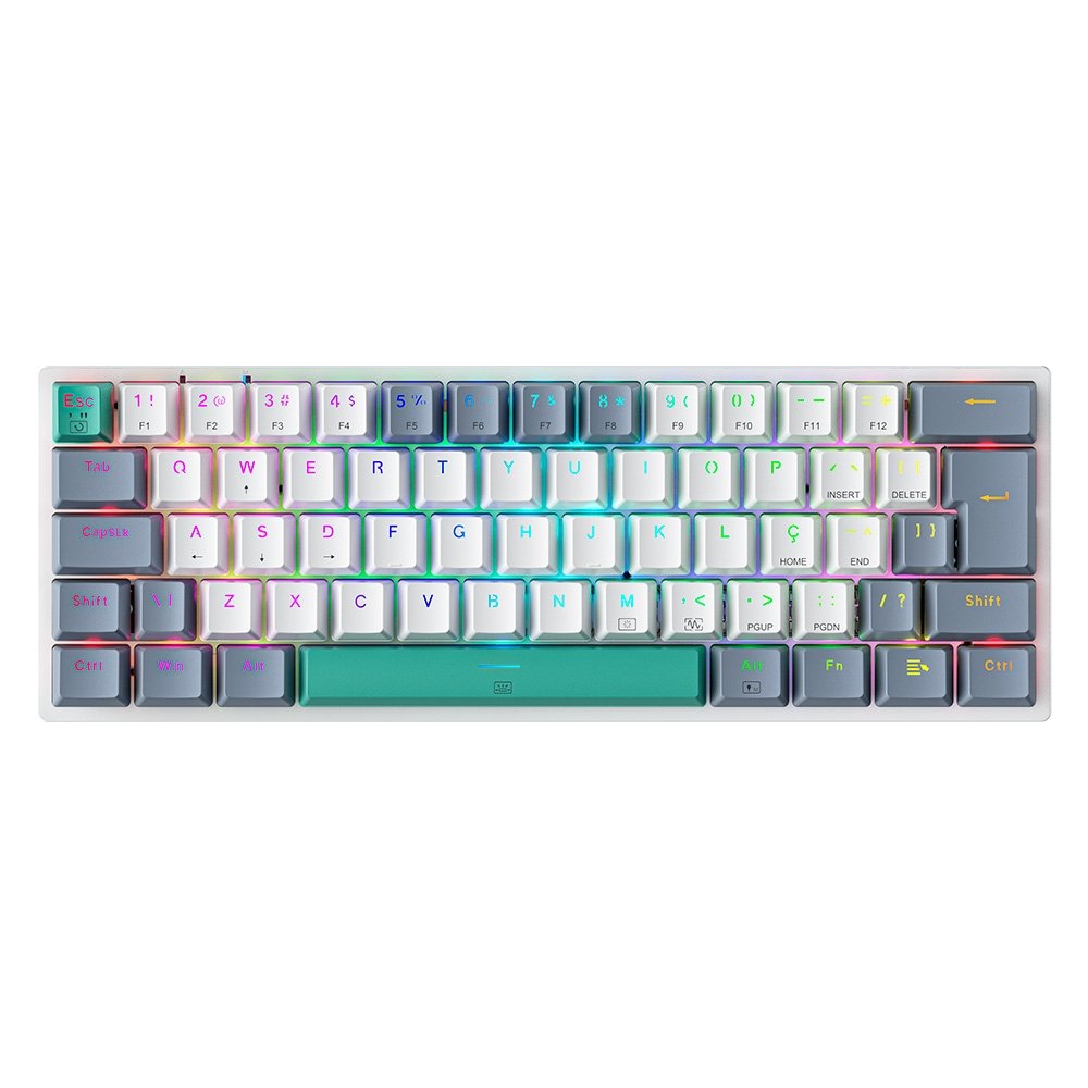 Teclado Mecânico Gamer Machenike K500-B61, Switch ( Balão.info) Brown, ABNT, Branco - K500-B61BBR - foto 6