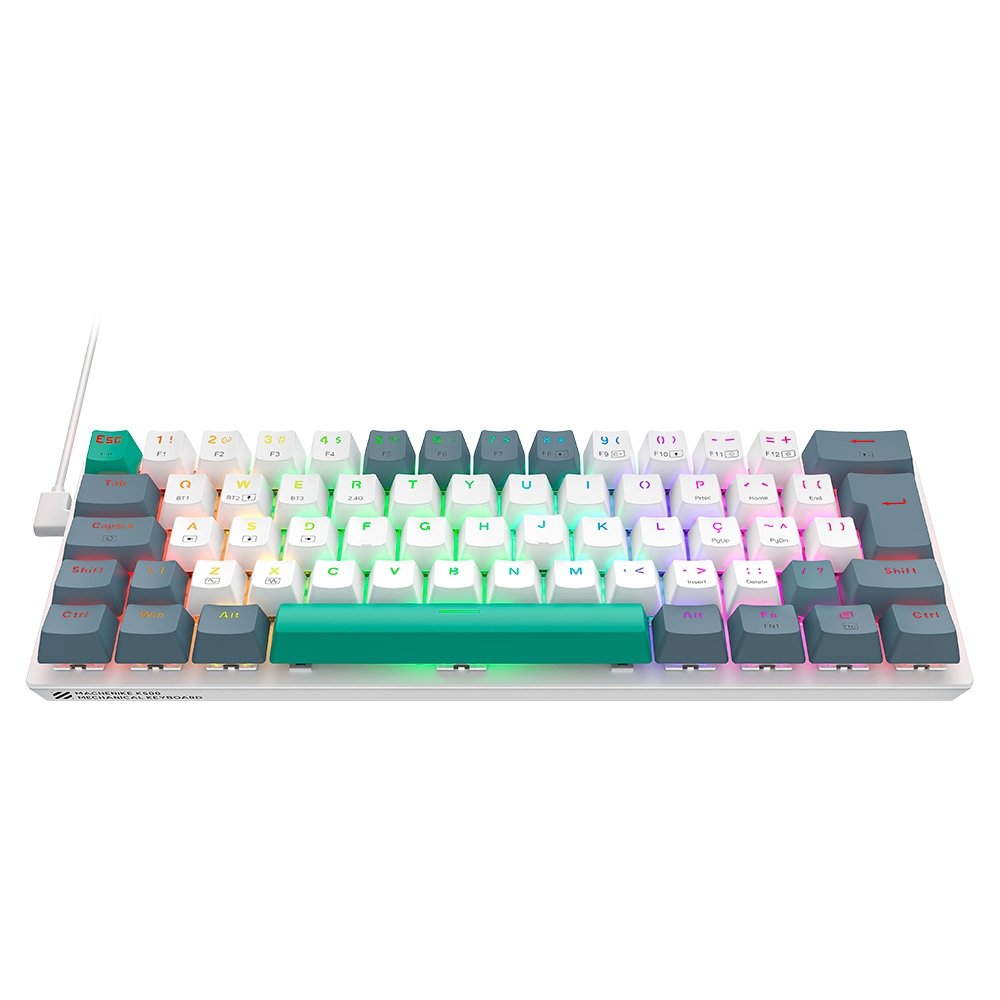 Teclado Mecânico Gamer Machenike K500-B61, Switch ( Balão.info) Brown, ABNT, Branco - K500-B61BBR - foto 7