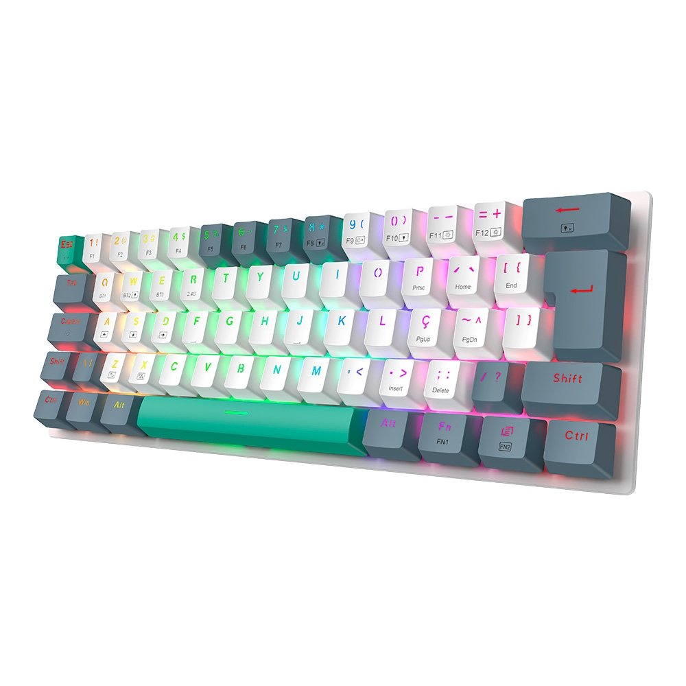 Teclado Mecânico Gamer Machenike K500-B61, Switch ( Balão.info) Brown, ABNT, Branco - K500-B61BBR - foto 10