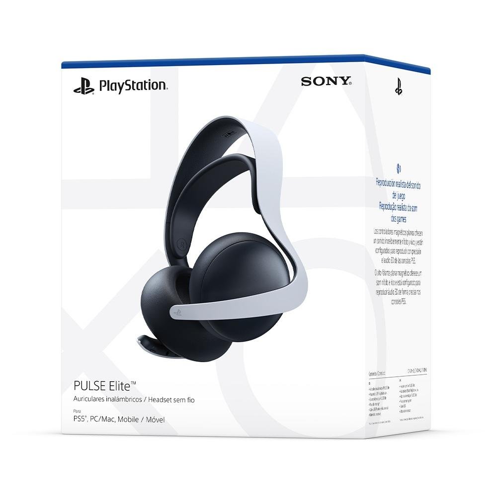 Headset sem fio Gamer Sony Pulse Elite, Bluetooth, PS5, Branco - CFI-ZWH2L Headset sem fio Gamer Sony Pulse Elite, Bluetooth, PS5, Branco - CFI-ZWH2L