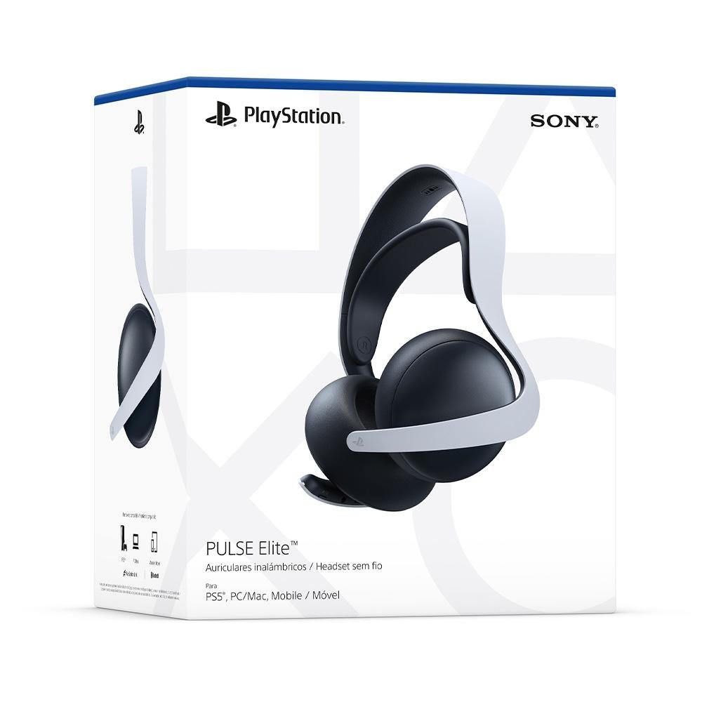 Headset sem fio Gamer Sony Pulse Elite, Bluetooth, PS5, Branco - CFI-ZWH2L - view 5