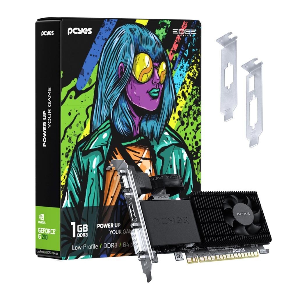 Placa de Vídeo G210 PCYes Projeto Edge Low Profile NVIDIA GeForce, 1GB DDR3 - PPE210DR3SFBR Placa de Vídeo G210 PCYes Projeto Edge Low Profile NVIDIA GeForce, 1GB DDR3 - PPE210DR3SFBR