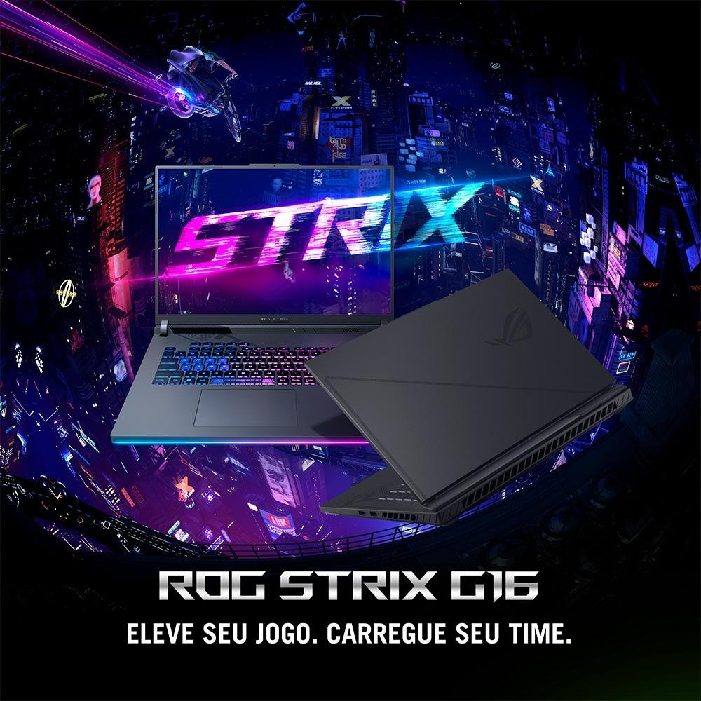 Notebook Gamer ASUS Rog Strix G16 Intel Core I7, 8gb Ram, GeForce Rtx 4050, Ssd 512gb, 16 Fhd, 165hz, Keepos, Eclipse Gray - G614ju-N3367 - view 8