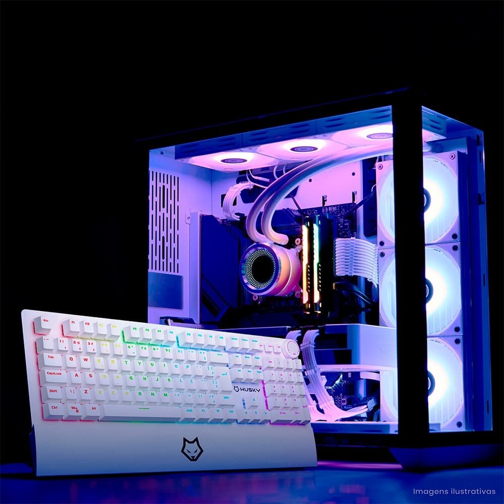 Teclado Mecânico Gamer Husky Anchorage Full Size, RGB, Switch Gateron EF Red, ABNT2, Branco - HTG200BRVR - view 6