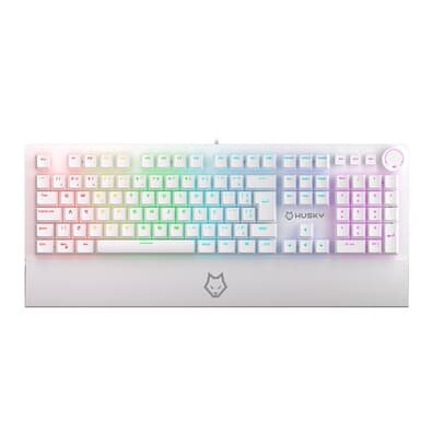 Teclado Mecânico Gamer Husky Anchorage Full Size, RGB, Switch Gateron EF Brown, ABNT2, Branco - HTG200BRMA