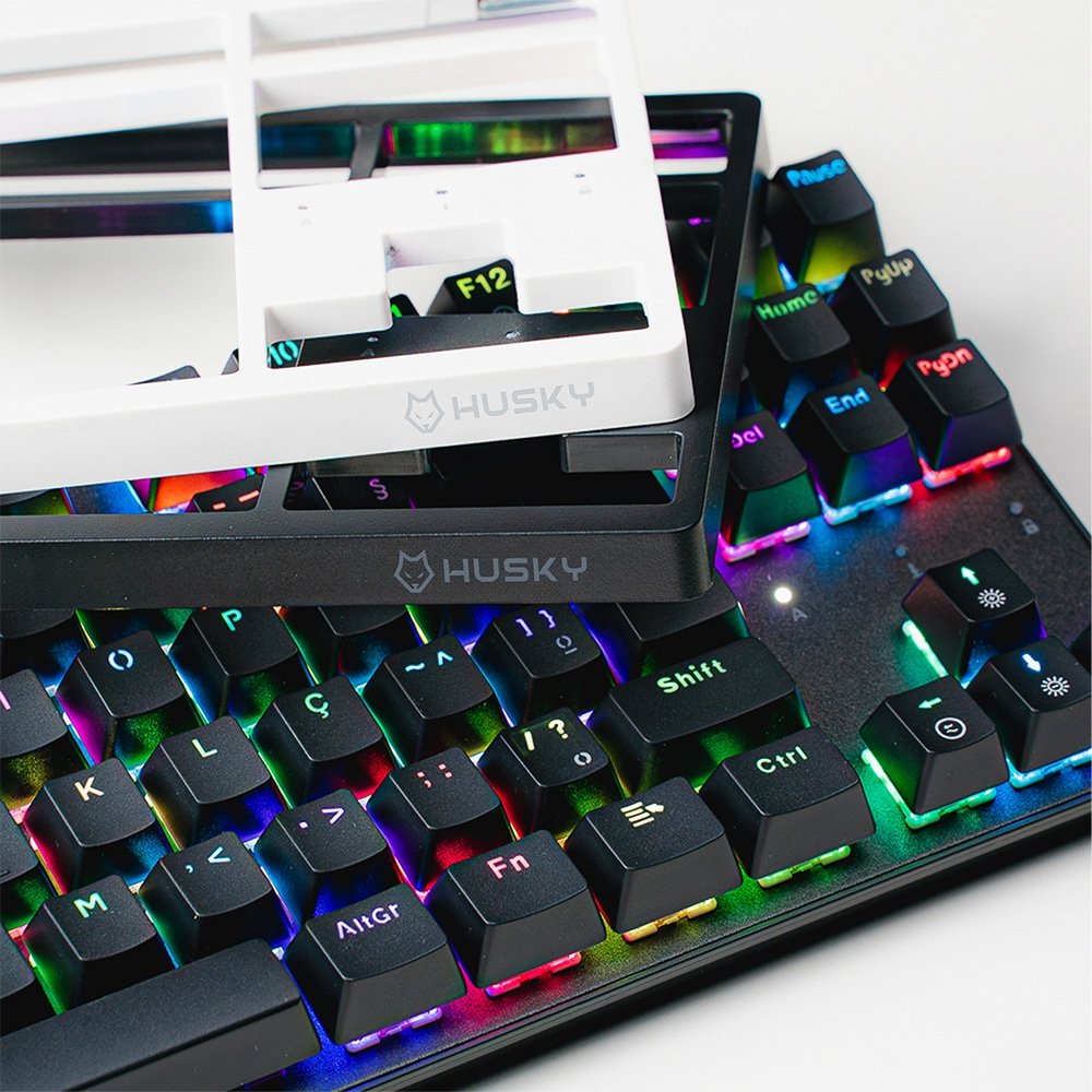 Teclado Mecânico Gamer Husky Sled, TKL, Preto, ABNT2, RGB, Switch Gateron G Pro Red - HTG500PTVR