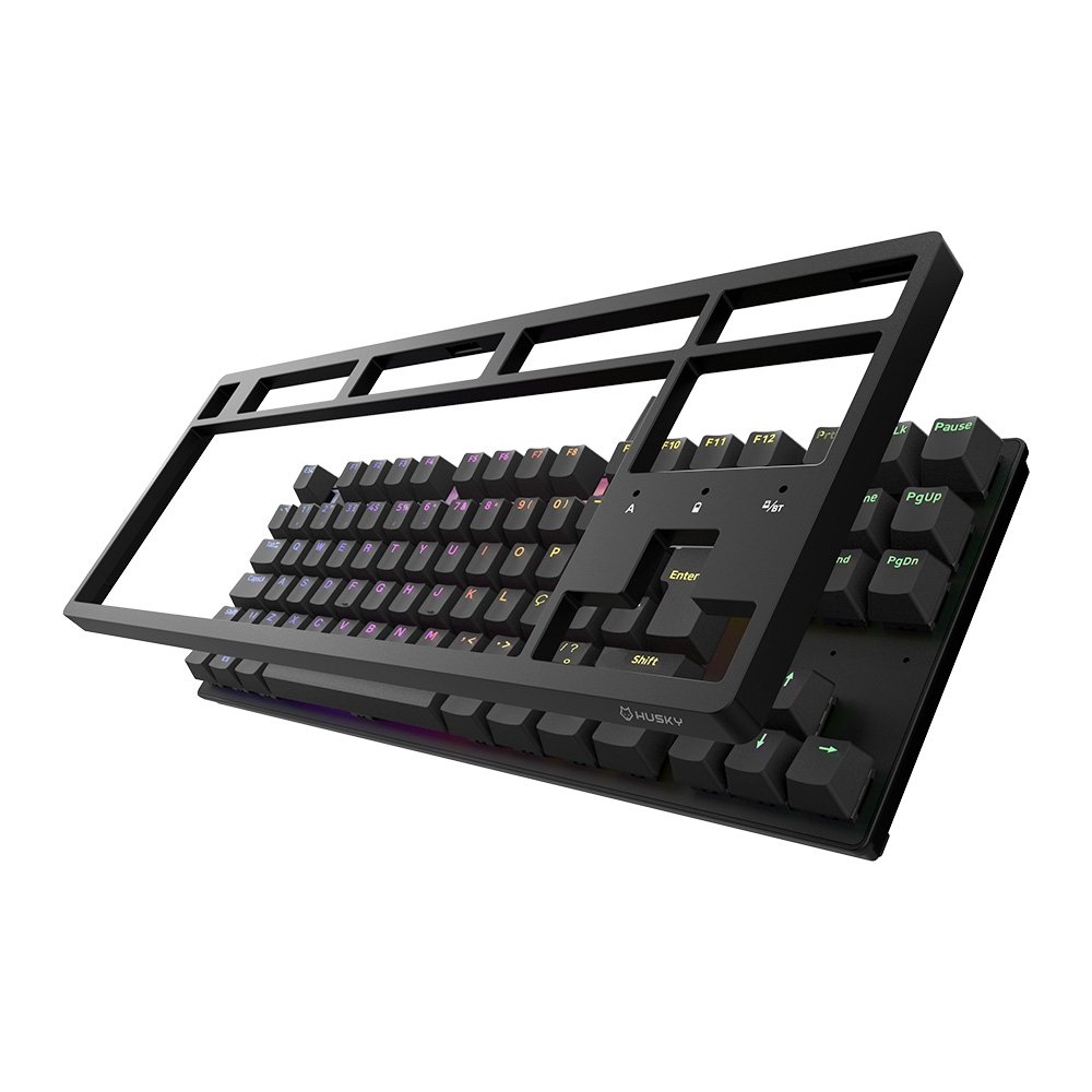 Teclado Mecânico Gamer Husky Sled, TKL, Preto, ABNT2, RGB, Switch Gateron G Pro Red - HTG500PTVR