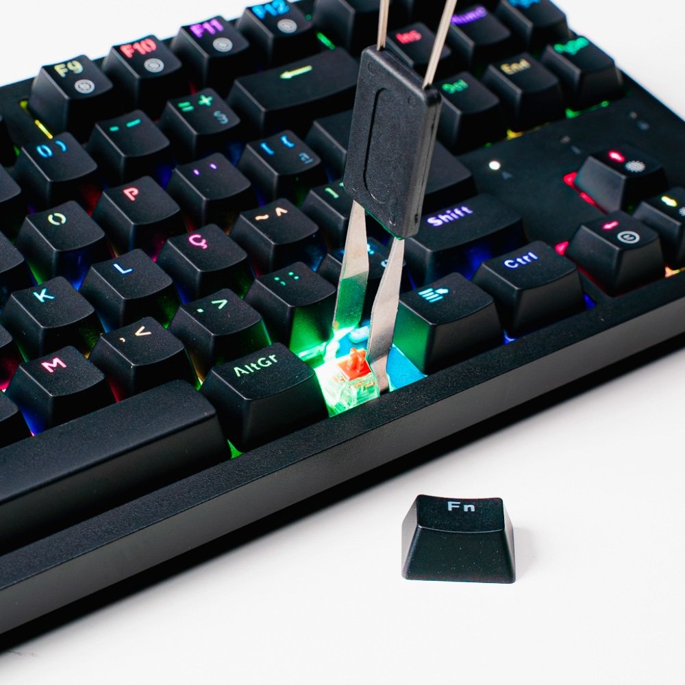 Teclado Mecânico Gamer Husky Sled, TKL, Preto, ABNT2, RGB, Switch Gateron G Pro Red - HTG500PTVR