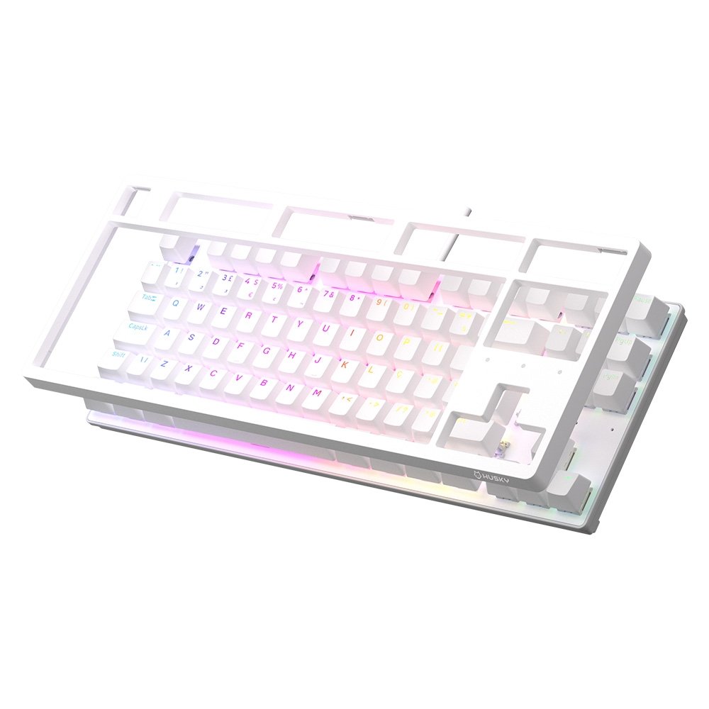 Imagem 3 de 8 do produto Teclado Mecânico Gamer Husky Sled, TKL, Branco, ABNT2, RGB, Switch Gateron G Pro Red - HTG500BRVR