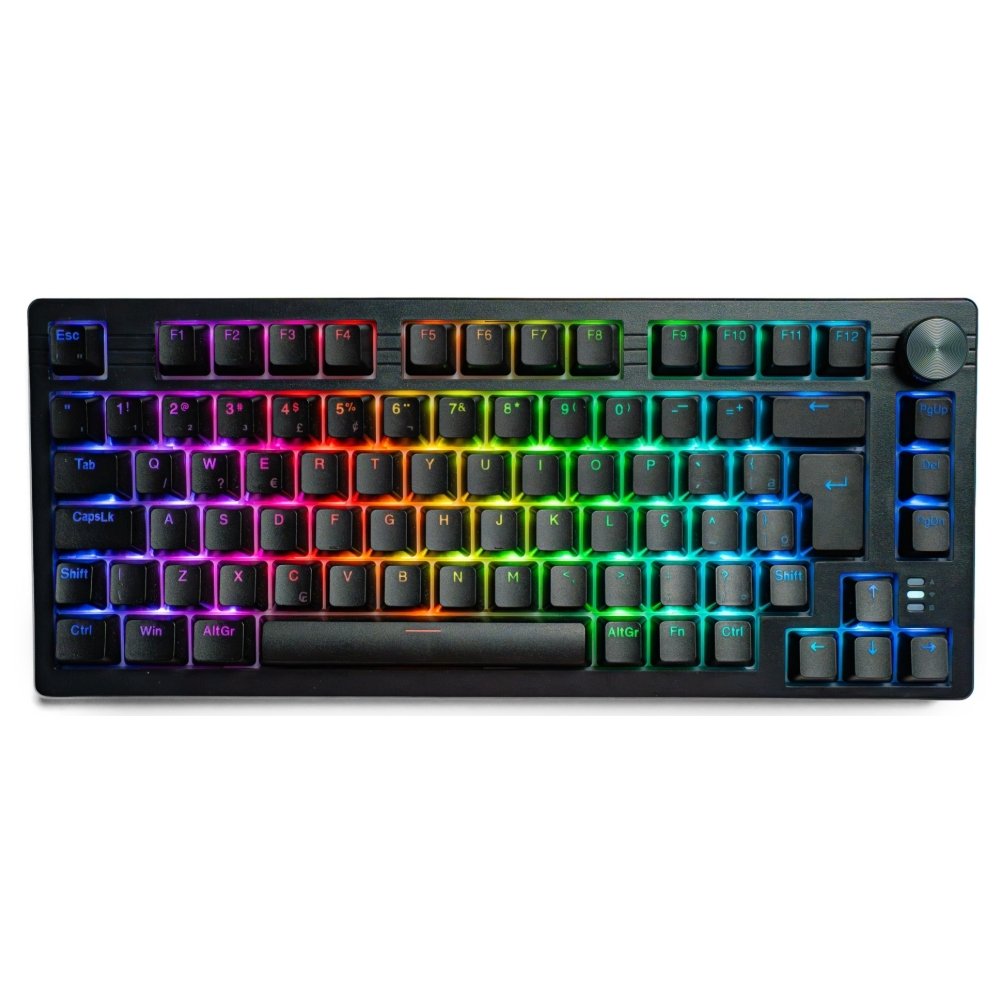Teclado Sem Fio Mecânico Gamer Balão.info Nomadic, RGB, Switch Gateron G Pro Red, Bluetooth, ABNT2, Preto - HTG800PTVR