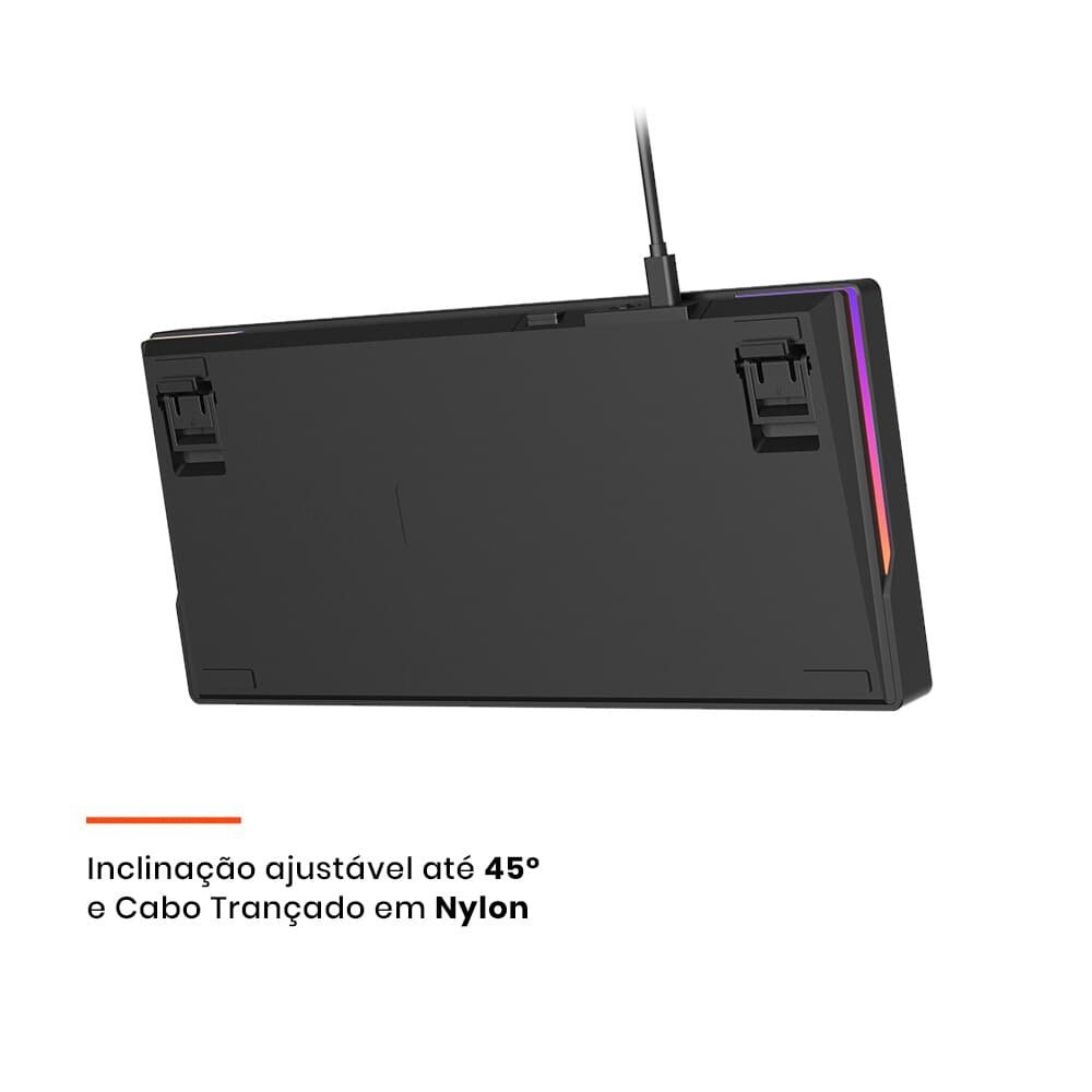 Teclado Sem Fio Mecânico Gamer Husky Nomadic, RGB, Switch Gateron G Pro Brown, Bluetooth, ABNT2, Preto - HTG800PTMA - view 6