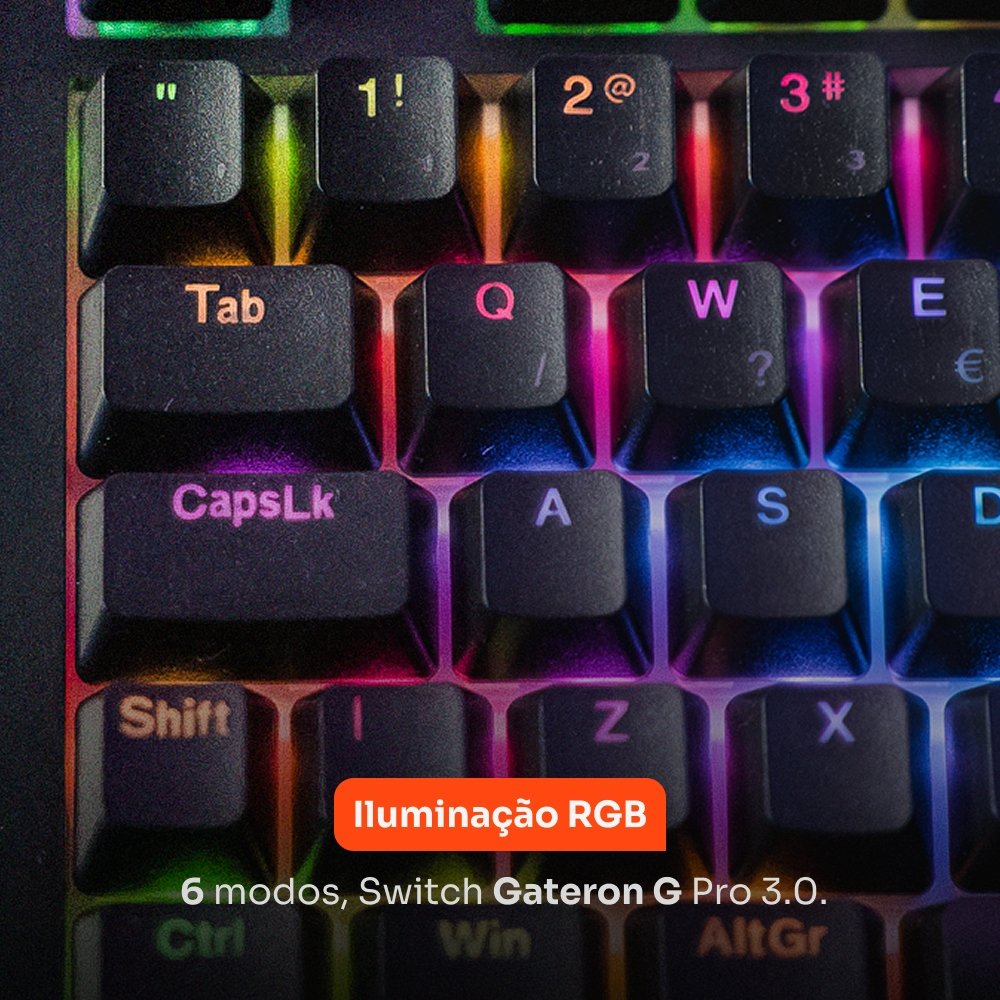 Teclado Sem Fio Mecânico Gamer ( Balão.info) Nomadic, RGB, Switch ( Balão.info) G Pro Brown, Bluetooth, ( Balão.info), Preto - ( Balão.info - foto 4