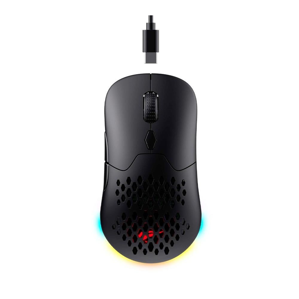 Mouse Gamer Sem Fio Havit MS963WB, RGB, 8000 DPI, 7 Botões, Bluetooth e 2.4G, Preto Mouse Gamer Sem Fio Havit MS963WB, RGB, 8000 DPI, 7 Botões, Bluetooth e 2.4G, Preto