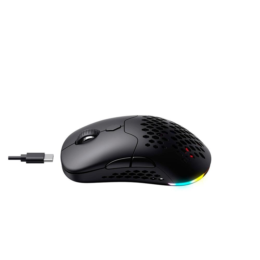 Mouse Gamer Sem Fio Havit MS963WB, RGB, 8000 DPI, 7 Botões, Bluetooth e 2.4G, Preto Mouse Gamer Sem Fio Havit MS963WB, RGB, 8000 DPI, 7 Botões, Bluetooth e 2.4G, Preto