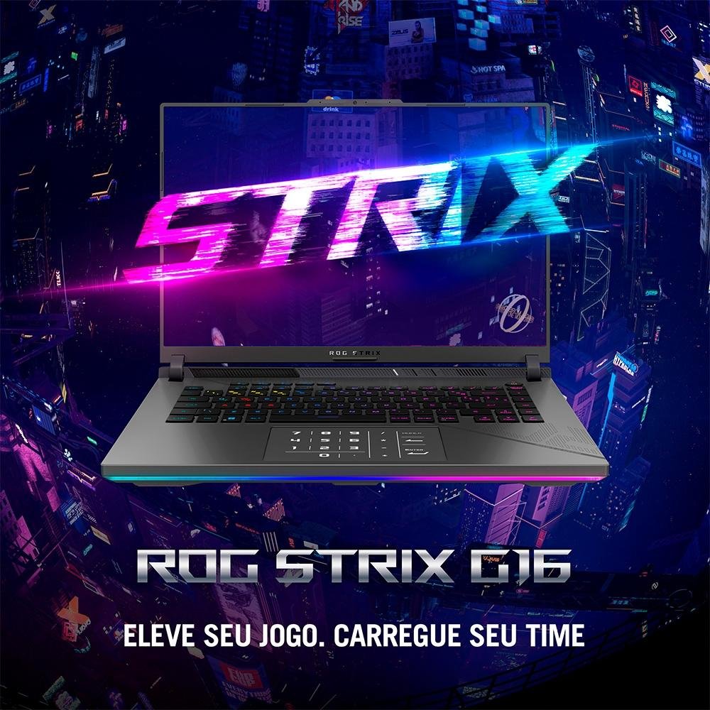 Imagem 7 de 25 do produto Notebook Gamer ASUS ROG Strix G16 Intel Core i9-14900HX, 32GB RAM, RTX 4080 12GB, SSD 2TB, 16" 2,5K 240Hz ROG Nebula, W11H - G614JZR-N4067W