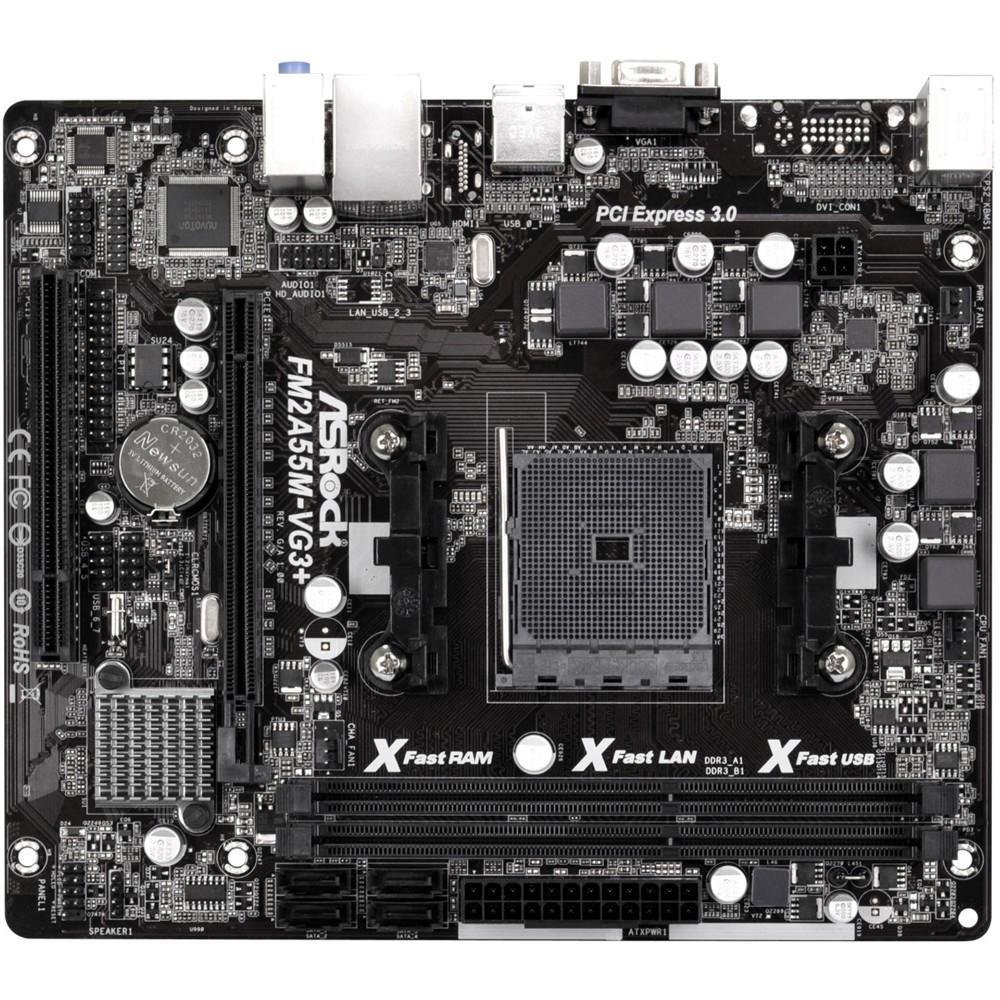Placa-Mãe ASRock FM2A55M-VG3+, AMD FM2+, mATX, DDR3