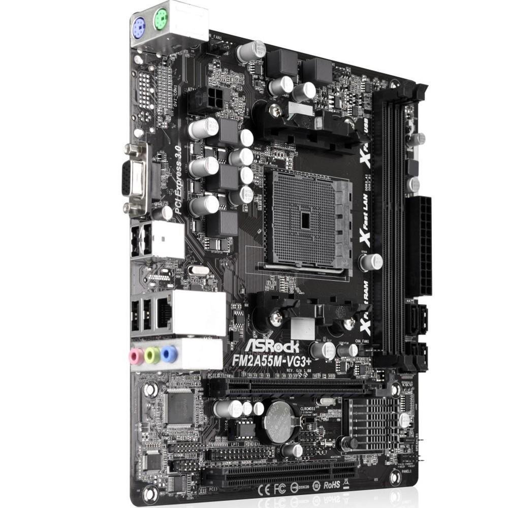 Placa-Mãe ASRock FM2A55M-VG3+, AMD FM2+, mATX, DDR3