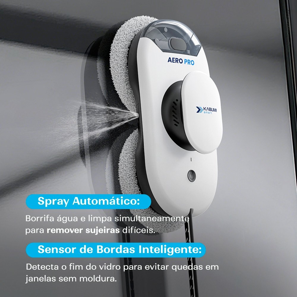 Robô Limpa Vidro Balão.info! smart Aero Pro, 3 Modos de Limpeza, App, Controle Remoto, Spray Automático, Bivolt, Branco - ( Balão.info - foto 5