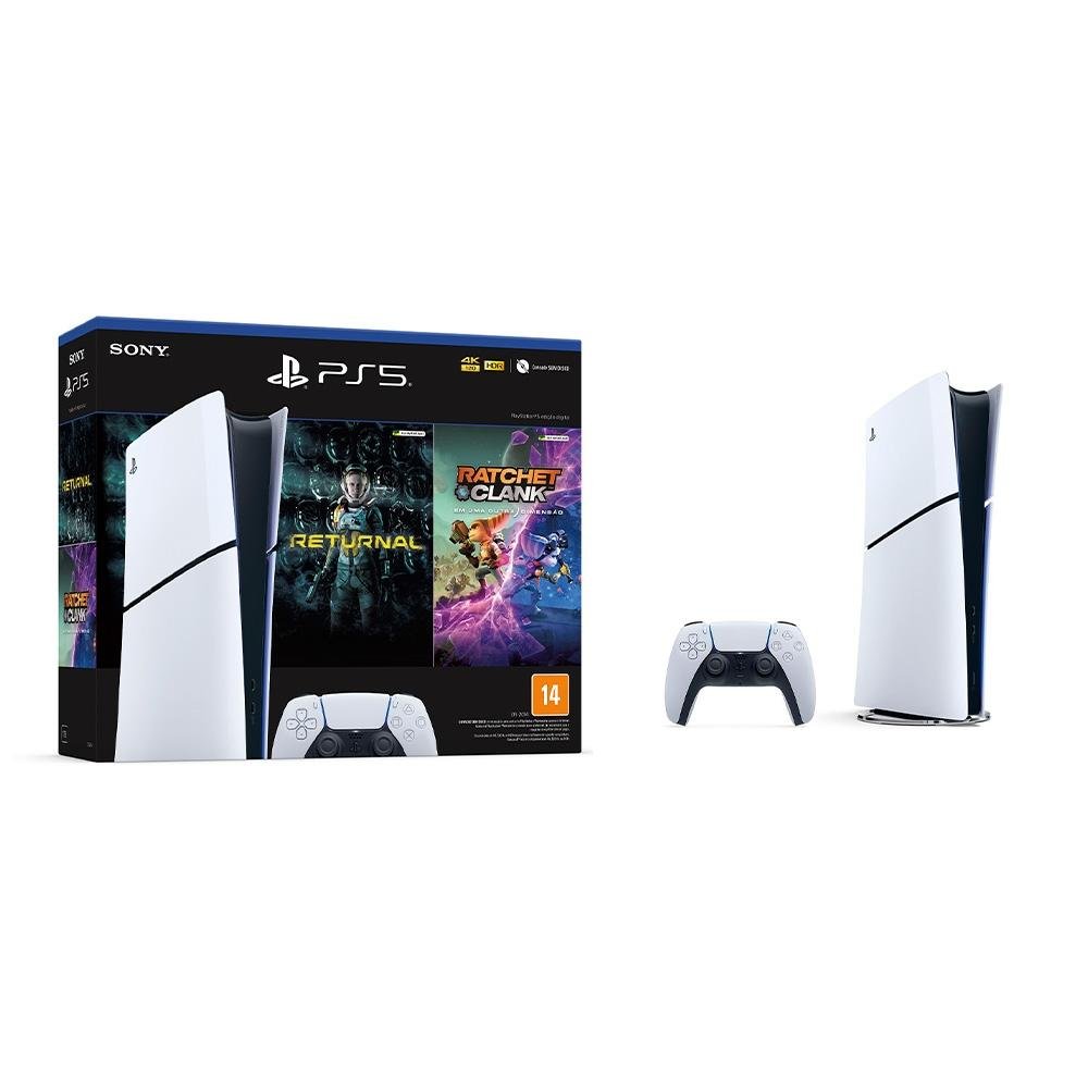 Console Playstation 5 Slim Digital + Jogos Returnal + Ratchet & Clank