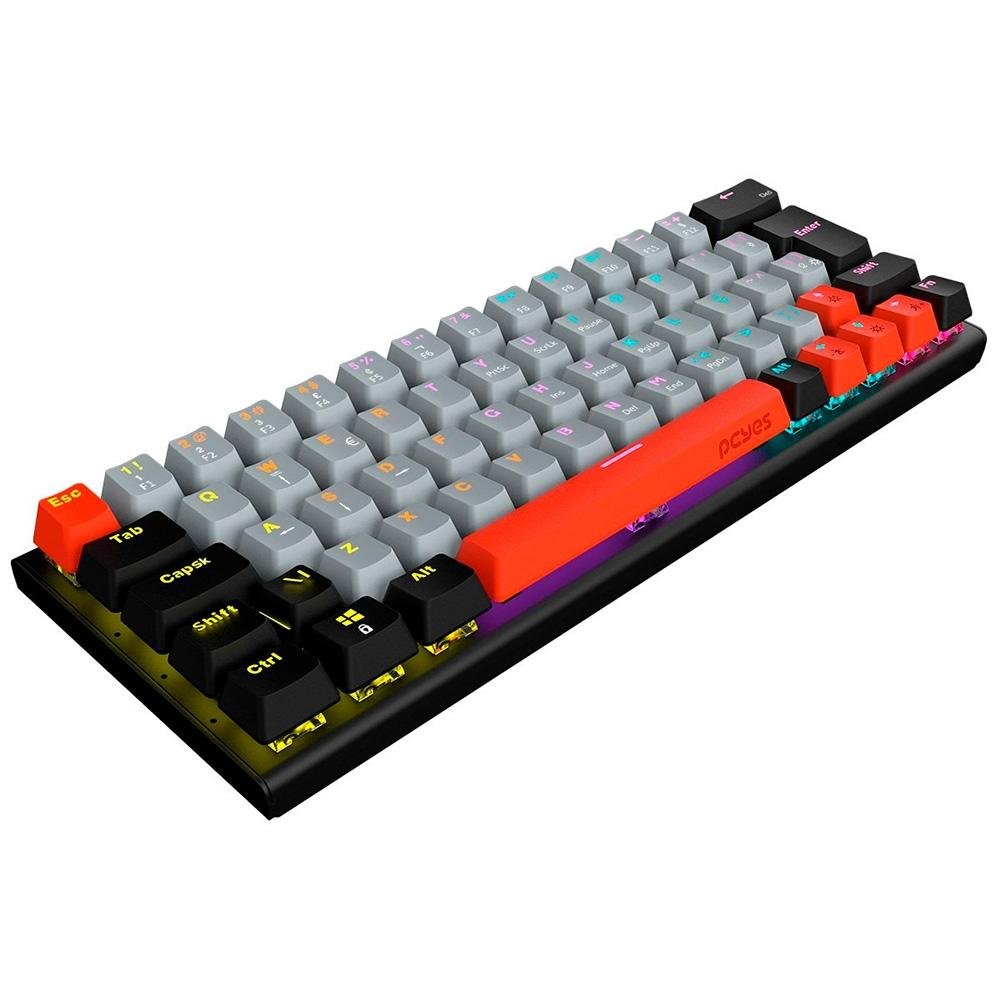 Teclado Mecânico Gamer PCYes Kuromori, Rainbow, Switch Red, Layout 60%, ABNT2, Tricolor - PTKM60RD - view 2