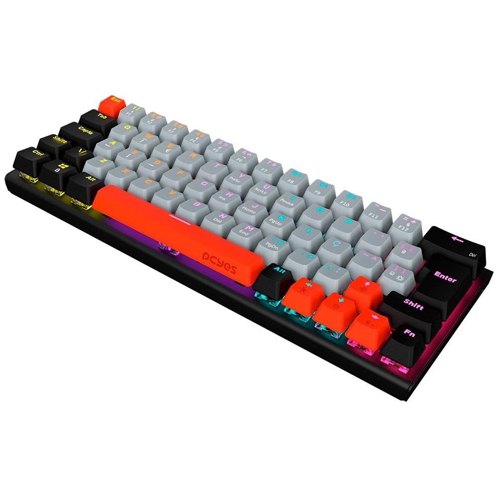 Teclado Mecânico Gamer PCYes Kuromori, Rainbow, Switch Red, Layout 60%, ABNT2, Tricolor - PTKM60RD - view 3