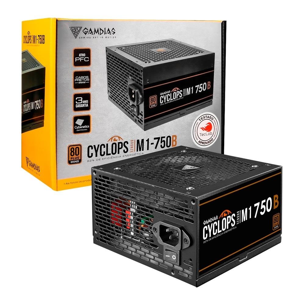 Fonte Gamdias 750W Cyclops M1-750B | KaBuM!