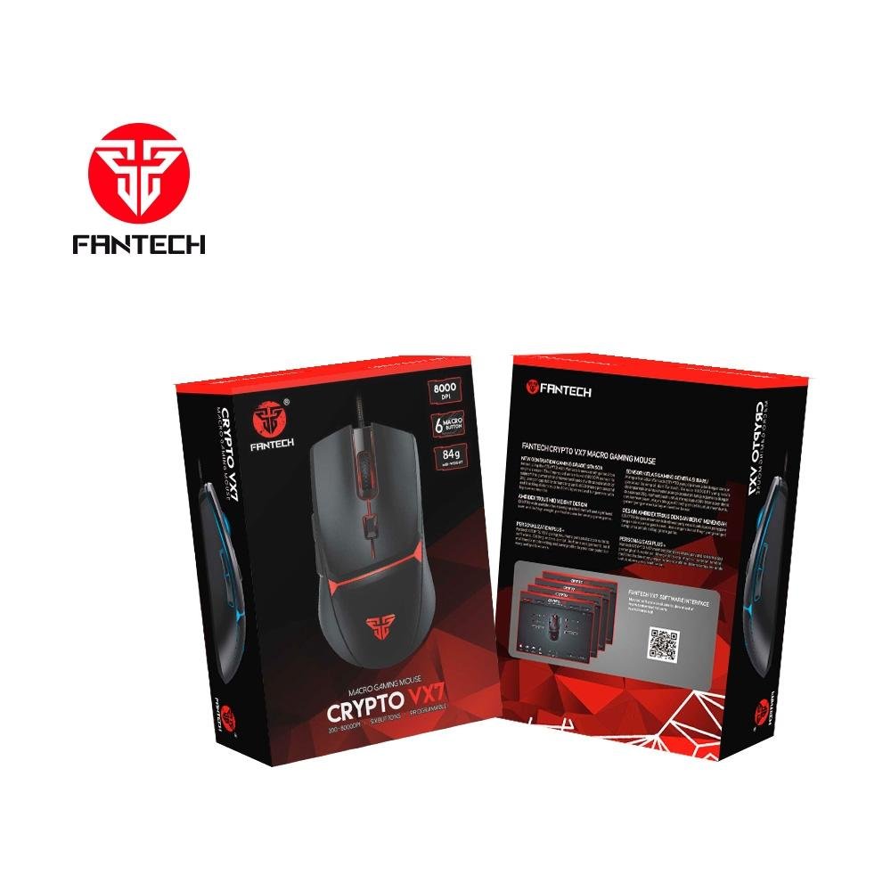 Imagem 9 de 18 do produto Mouse Gamer com Fio Fantech Crypto VX7, 8000 DPI 6 botões, Preto - Crypto VX7 B