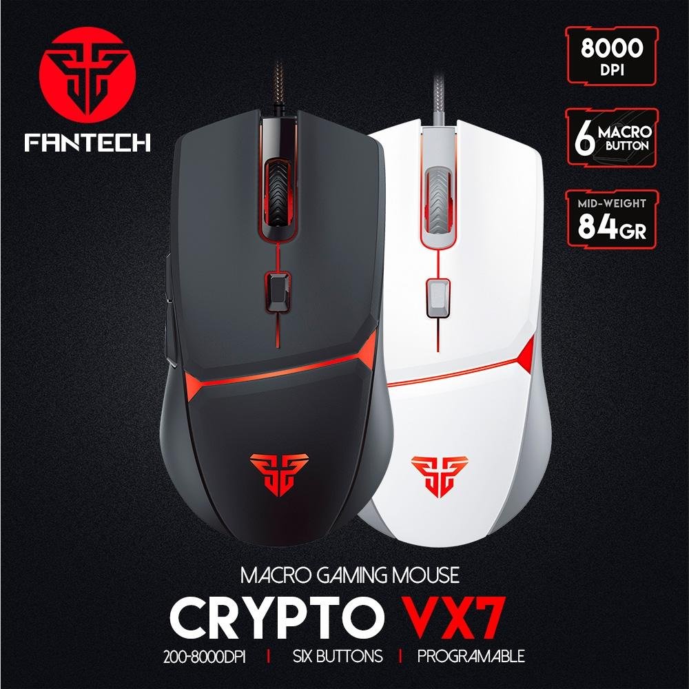 Imagem 12 de 18 do produto Mouse Gamer com Fio Fantech Crypto VX7, 8000 DPI 6 botões, Preto - Crypto VX7 B