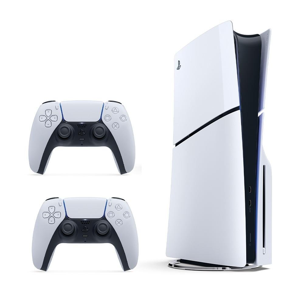 Console Sony PlayStation 5 Slim, Branco com 2 Controles Sony DualSense PS5 Sem Fio, Branco e 2 Jogos Console Sony PlayStation 5 Slim, Branco com 2 Controles Sony DualSense PS5 Sem Fio, Branco e 2 Jogos