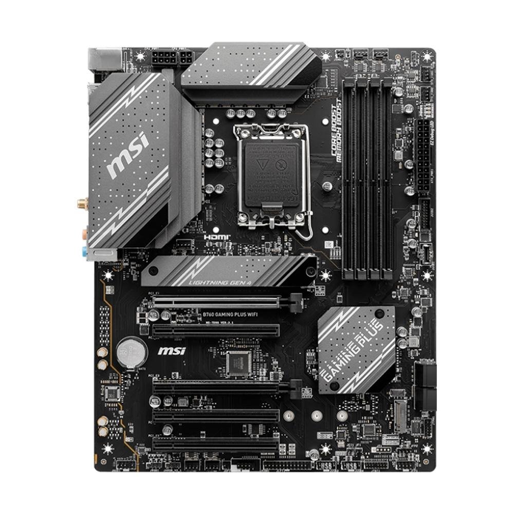 CPU i5-14600KF + B760 GAMING PLUS WIFI DDR5 Placa Mãe Msi B760 Gaming Plus, Intel, LGA 1700, DDR5, Wifi