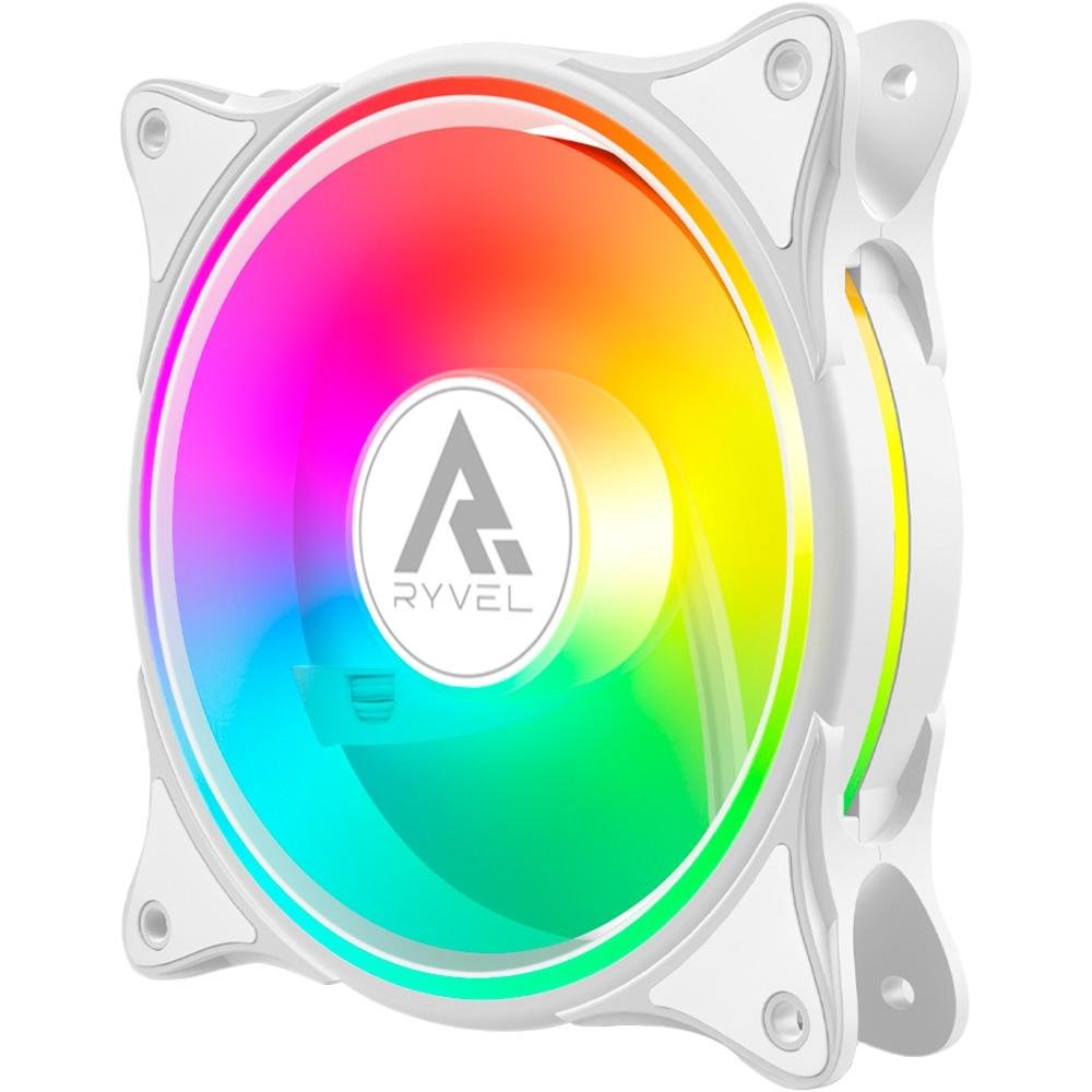 Imagem 5 de 6 do produto Kit Com 3 Ventoinhas Ryvel Lycan, 3x 120mm, Led ARGB, Branco - RY-FN-LY-WT