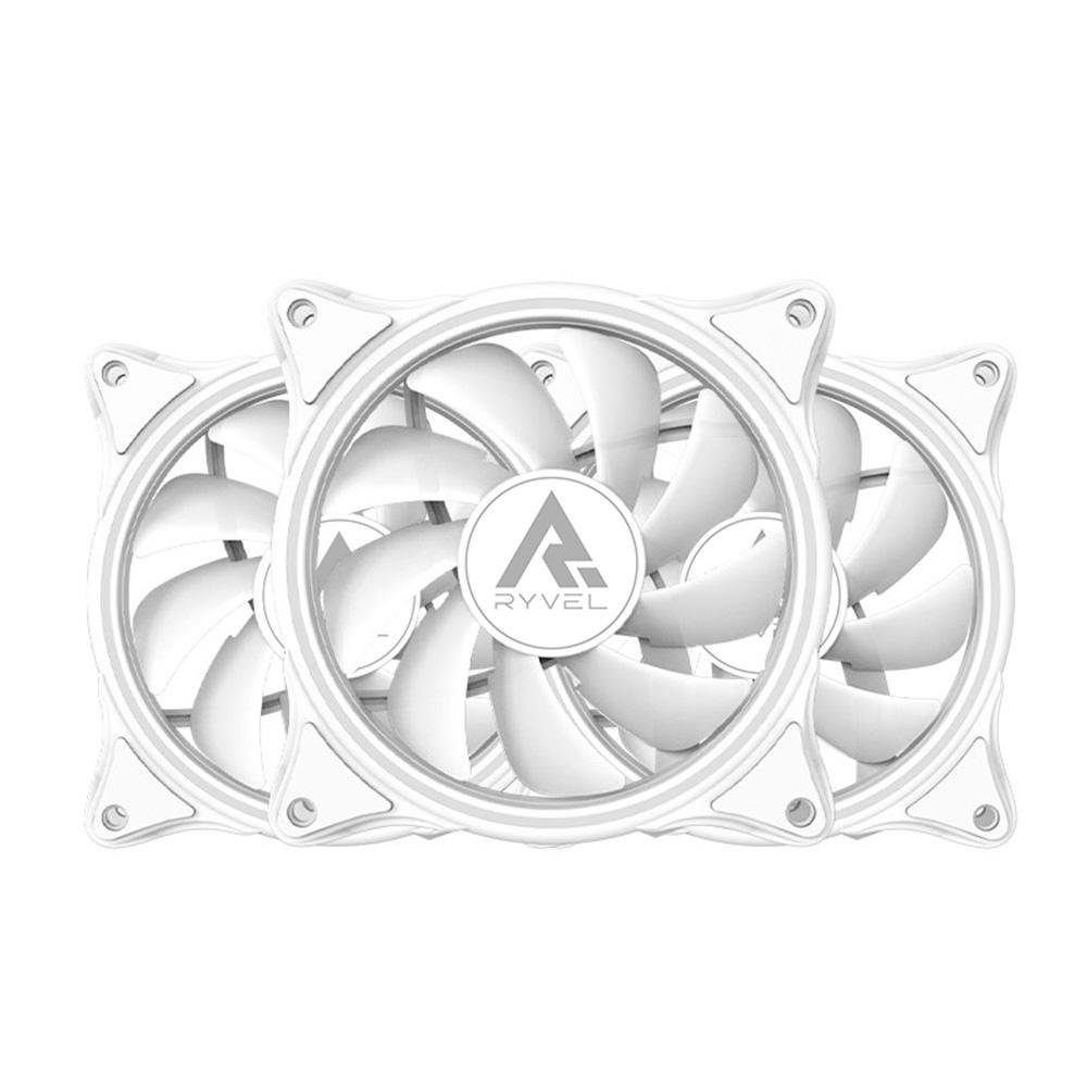 Imagem 6 de 6 do produto Kit Com 3 Ventoinhas Ryvel Lycan, 3x 120mm, Led ARGB, Branco - RY-FN-LY-WT