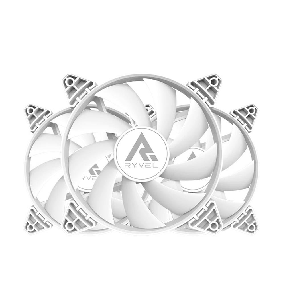 Kit Com 3 Ventoinhas Ryvel Snowy, 3x 120mm, Led ARGB, Branco - RY-FN-SW-WT - view 7